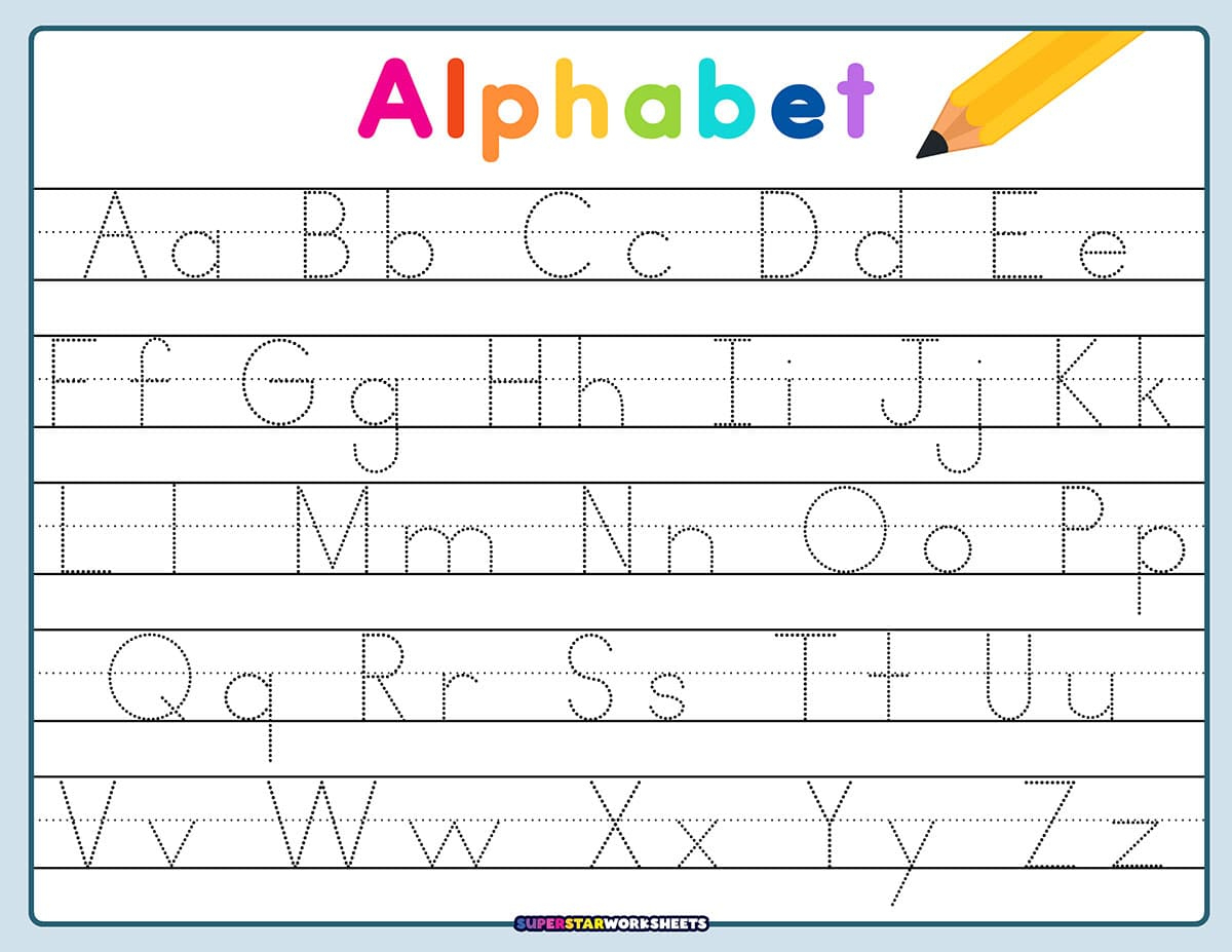Letter Tracing Worksheets - Superstar Worksheets for Tracing Alphabet Worksheets Free Printable
