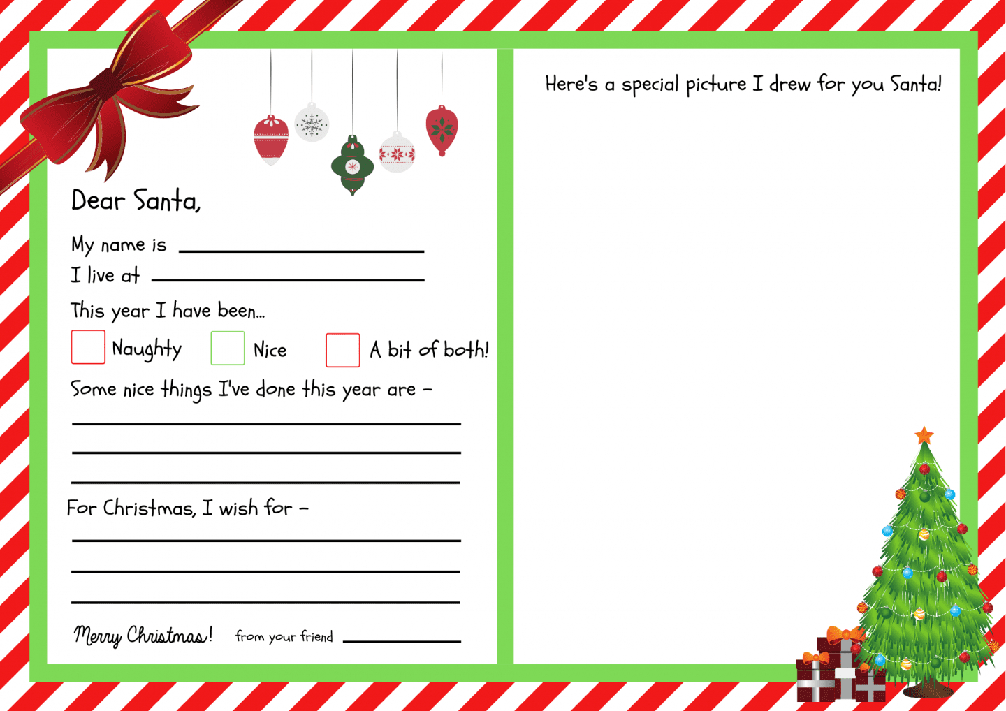 Letters To Santa Templates {Free Printables} - Super Busy Mum inside Free Printable Dear Santa Letter Templates