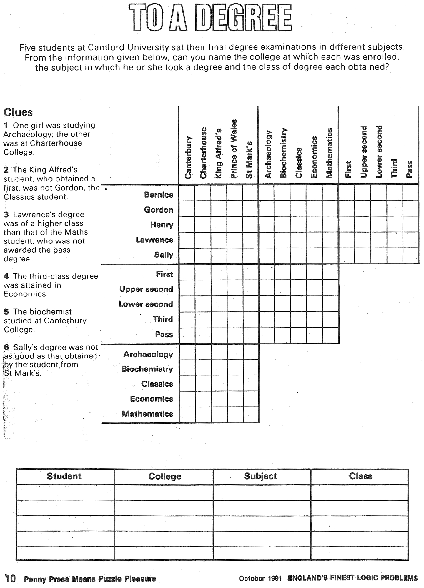 Logic Puzzle Printable - Google Search | Logic Problems, Grid with Printable Logic Puzzles With Grids