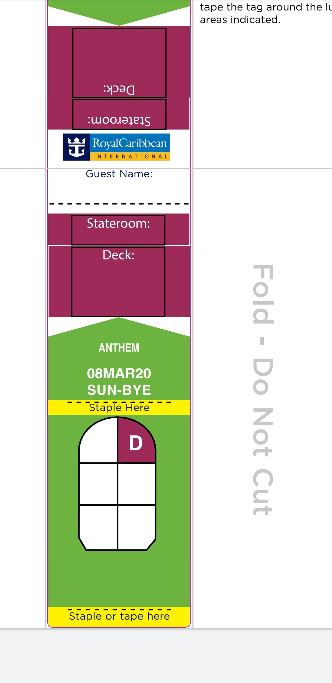 Luggage Tags - Royal Caribbean Discussion - Royal Caribbean Blog regarding Printable Royal Caribbean Luggage Tags