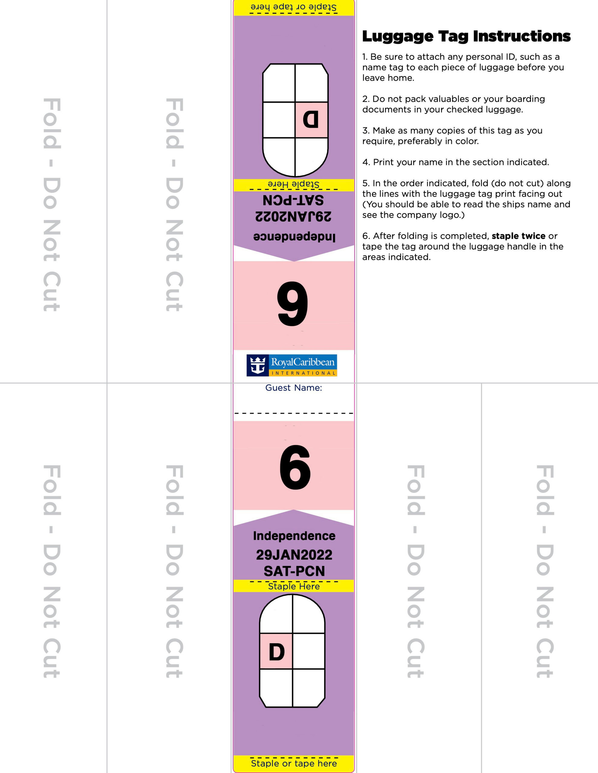 Luggage Tags - Royal Caribbean Discussion - Royal Caribbean Blog within Printable Royal Caribbean Luggage Tags