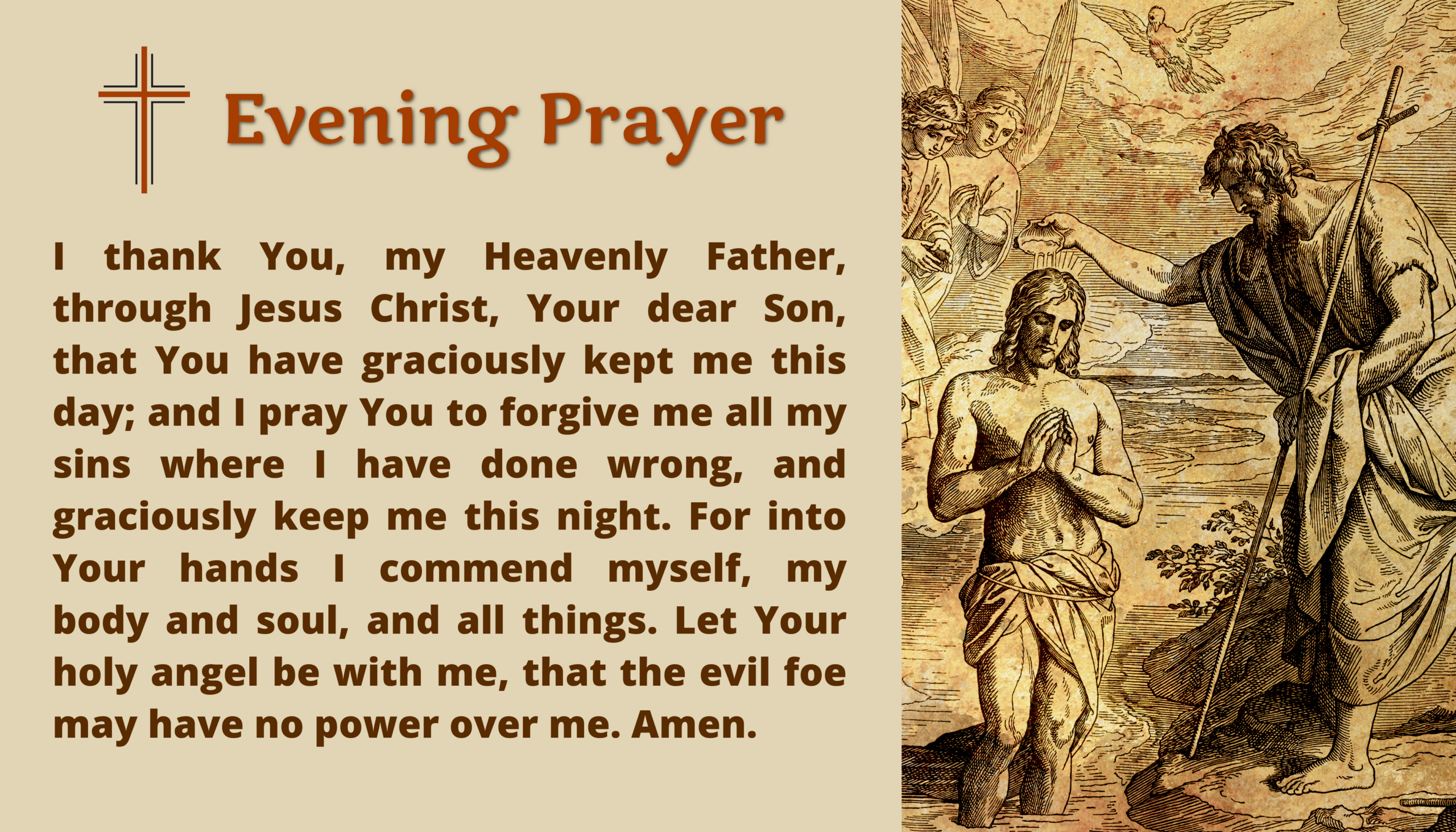 Make Your Own - Morning And Evening Prayer On Printed Canvas inside Luther's Morning Prayer Printable