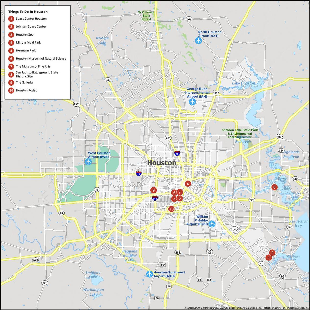 Map Of Houston, Texas - Gis Geography in Printable Map Of Houston Tx
