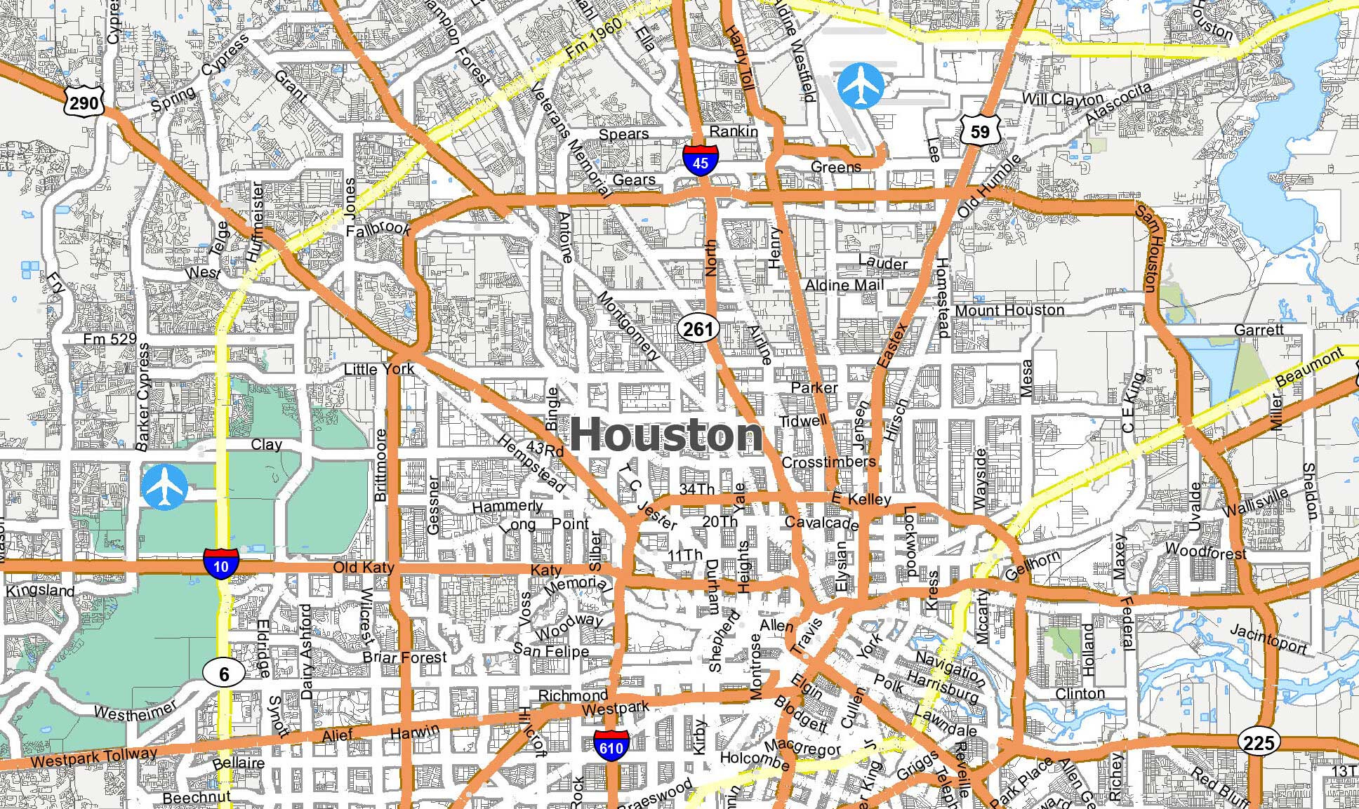 Map Of Houston, Texas - Gis Geography throughout Printable Map Of Houston Tx