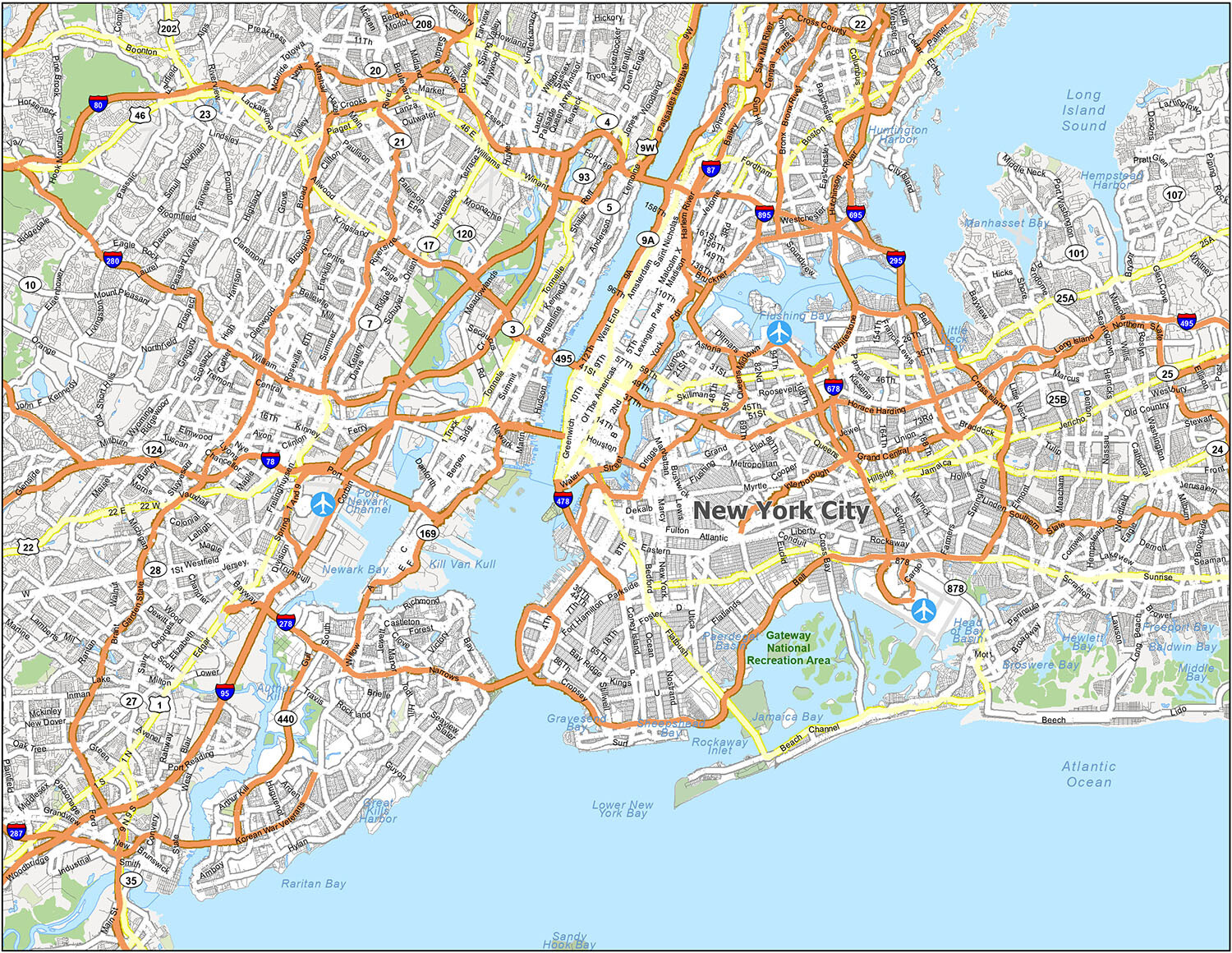 Map Of New York City - Gis Geography regarding Printable Map New York City