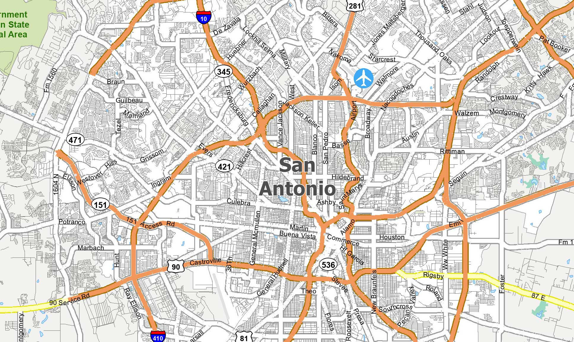 Map Of San Antonio, Texas - Gis Geography throughout Printable Map of San Antonio Tx