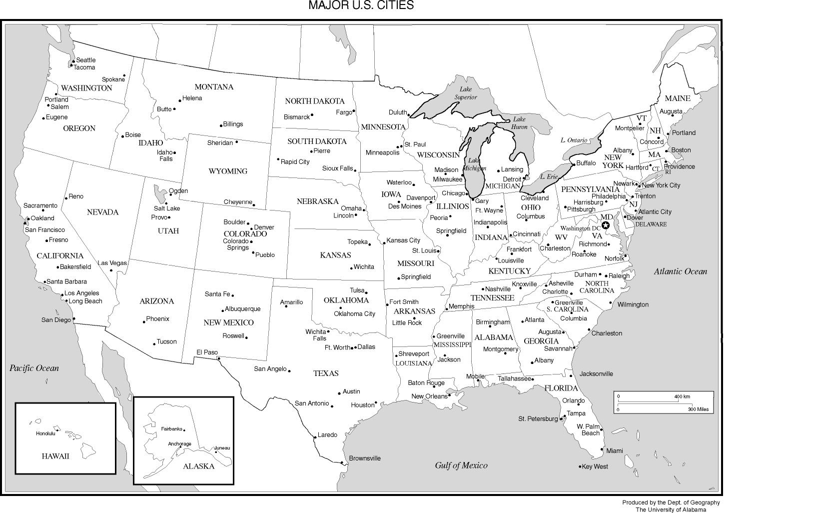 Maps Of The United States inside Printable Map United States Major Cities