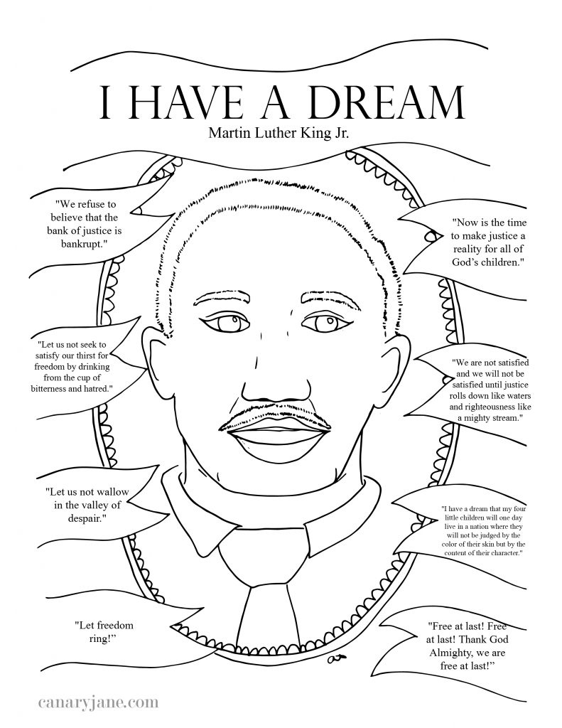Martin Luther King Jr. Day For Kids + Free Printable – Canary Jane within Martin Luther King Jr Free Printables