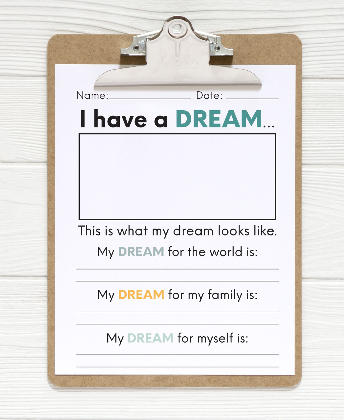Martin Luther King Jr. Printables for I Have A Dream Printable