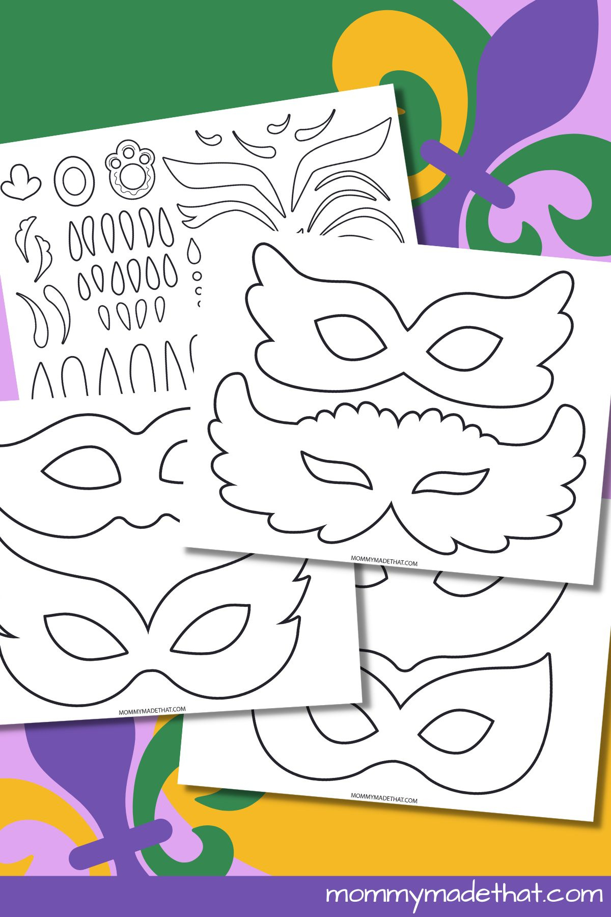 Masquerade And Mardi Gras Mask Templates (Free Printables) within Mardi Gras Mask Template Printable