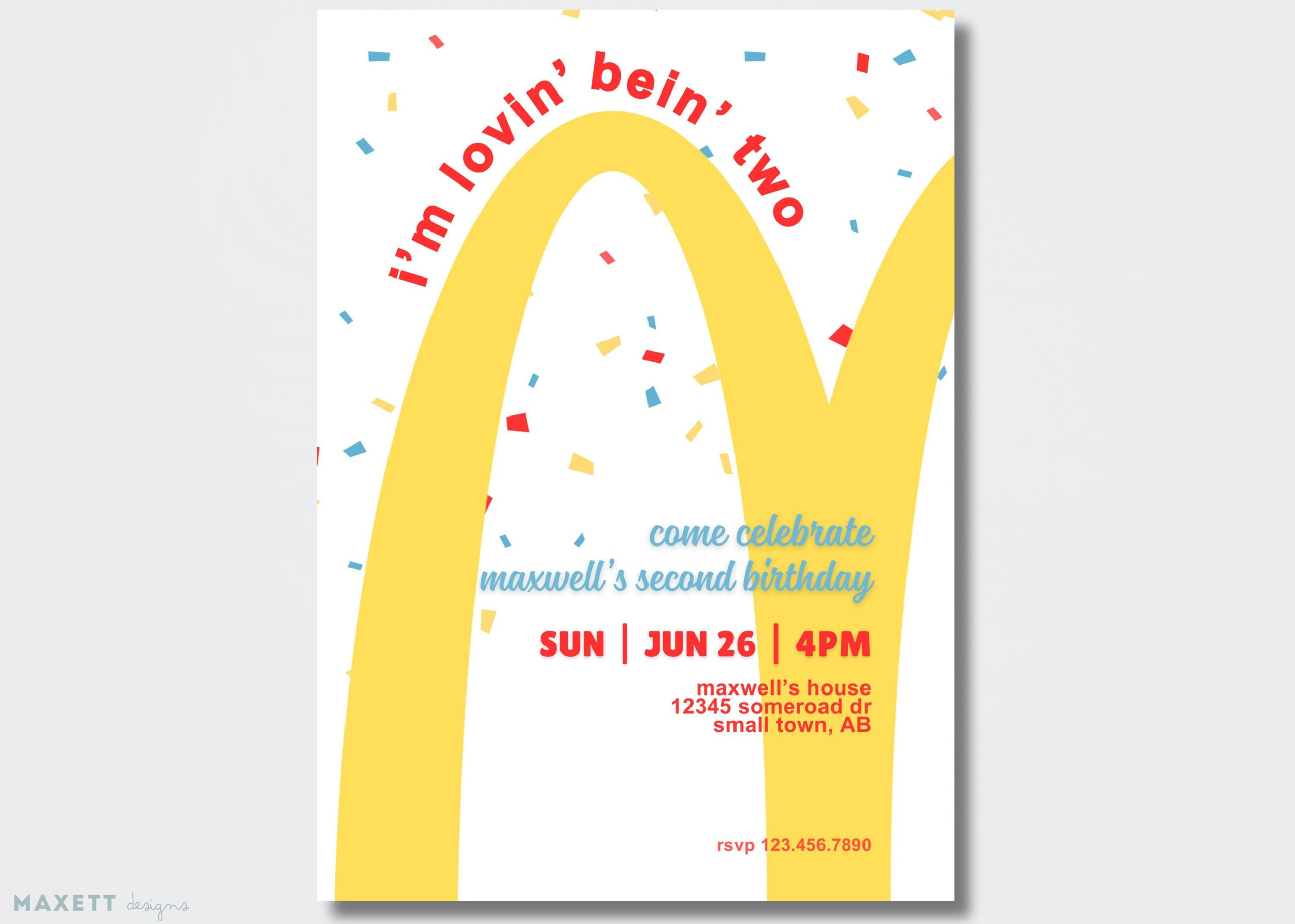 Mcdonalds Birthday Invitation Template (Digital) - Etsy regarding Printable Mcdonalds Party Invitation Template