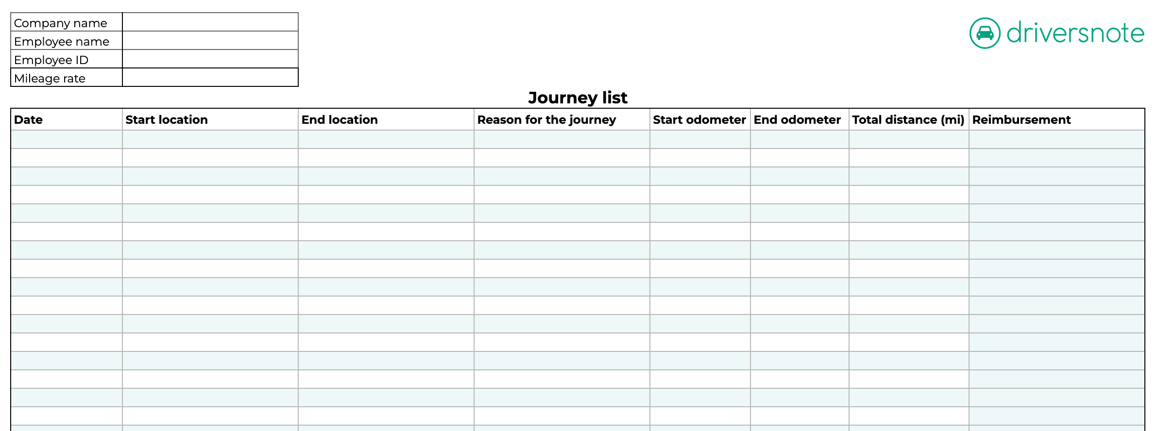 Mileage Reimbursement Form Template | Pdf, Excel, Sheet throughout Printable Mileage Reimbursement Form