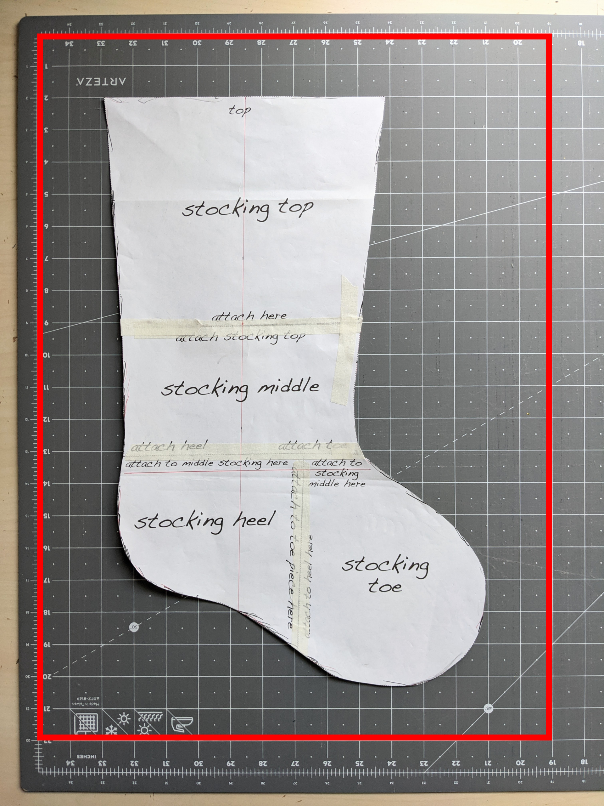 Minimalist Christmas Tree Stocking — Juniperus Threadworks in Printable Free Pattern For Christmas Stocking With Cuff