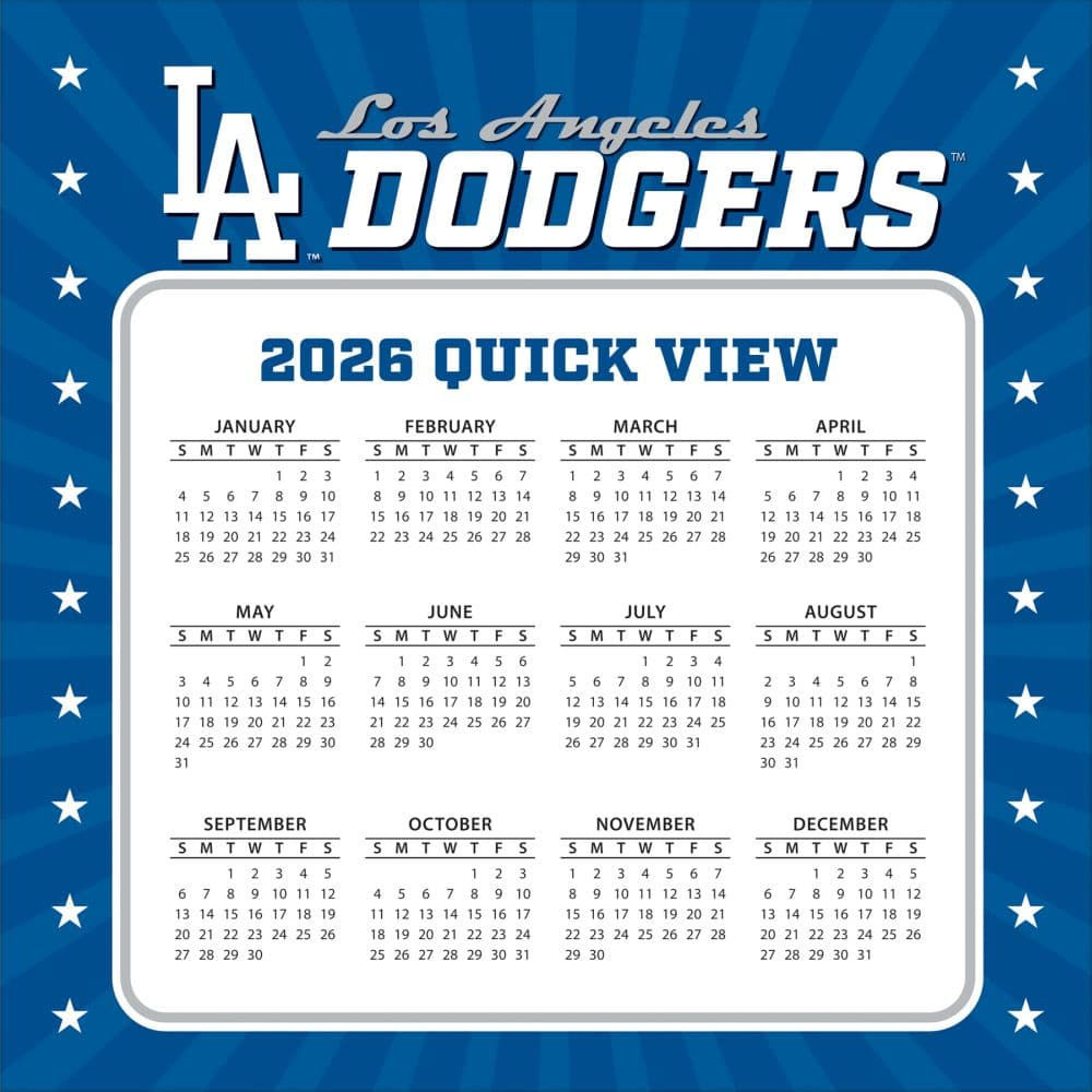 Mlb Los Angeles Dodgers 2026 Desk Calendar - Calendars inside Los Angeles Dodgers Schedule Printable