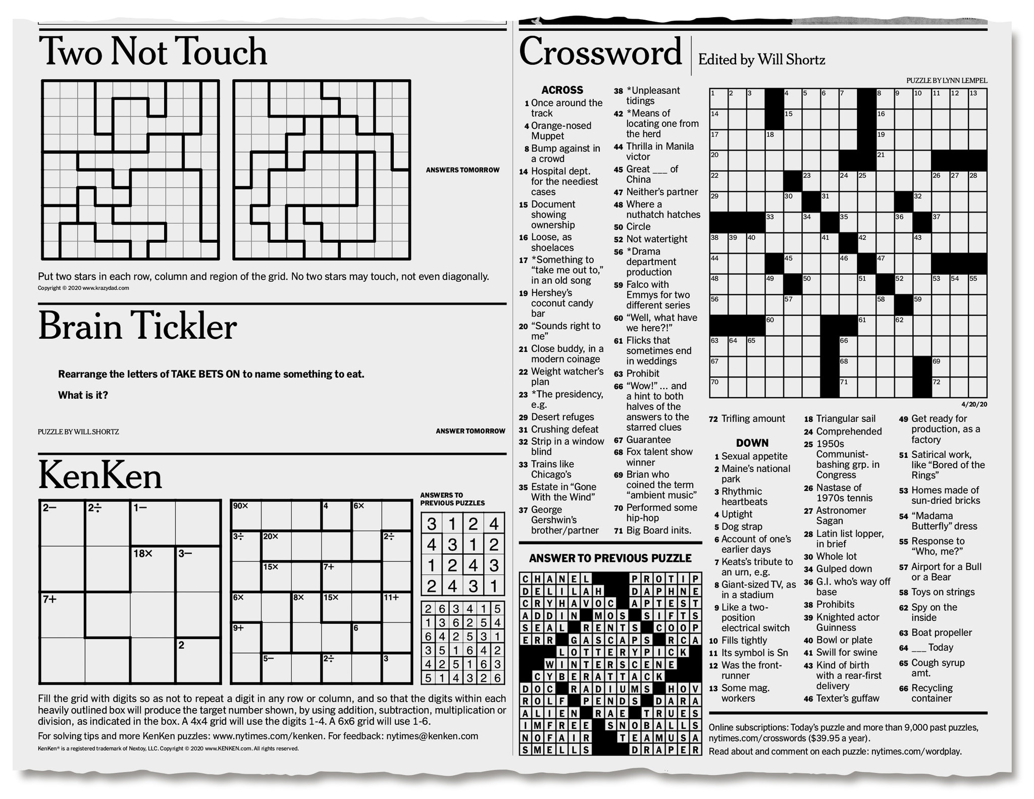 More Puzzles To Pass The Time - The New York Times pertaining to Printable Nyt Sunday Crossword Puzzles