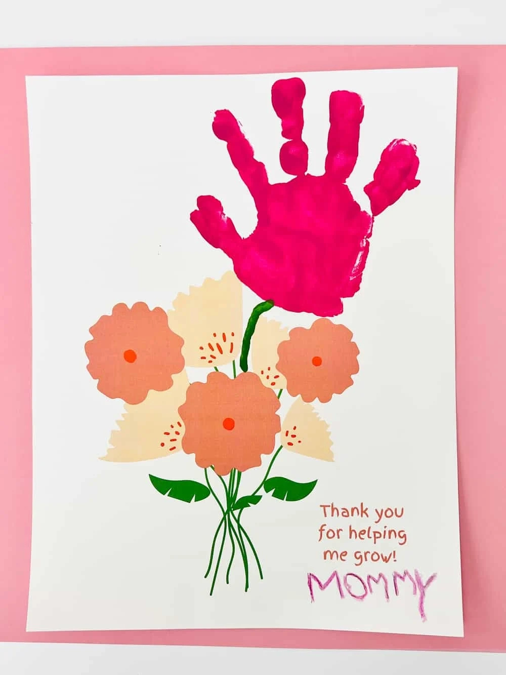 Mother'S Day Handprint Art - Make Mom These Sweet Handprint Flowers! inside Mother'S Day Handprint Printables