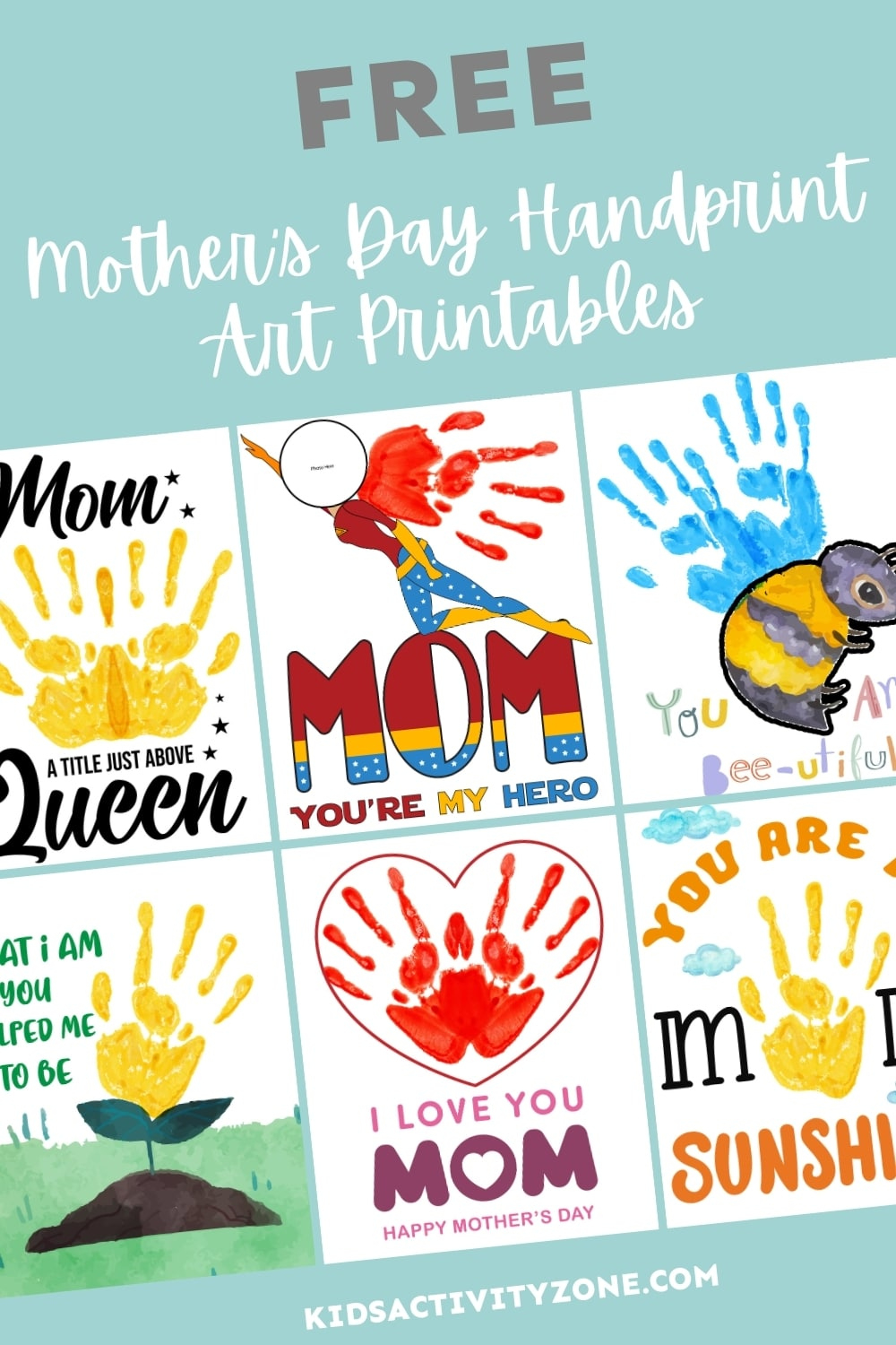 Mother'S Day Handprint Art Printables - Kids Activity Zone intended for Mother'S Day Handprint Printables
