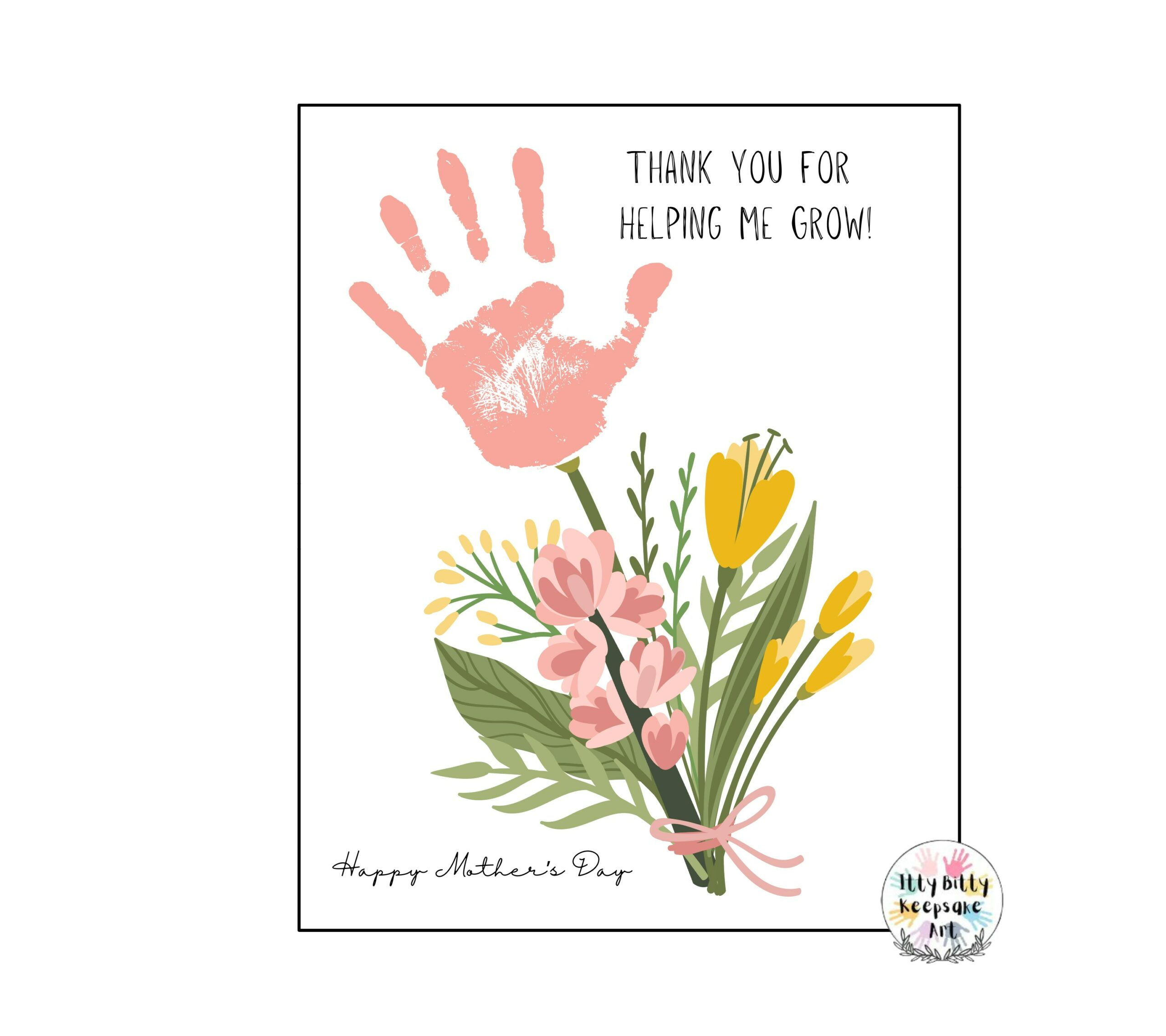 Mother'S Day Handprint Craft Art Printable Template / Spring pertaining to Mother's Day Handprint Printables