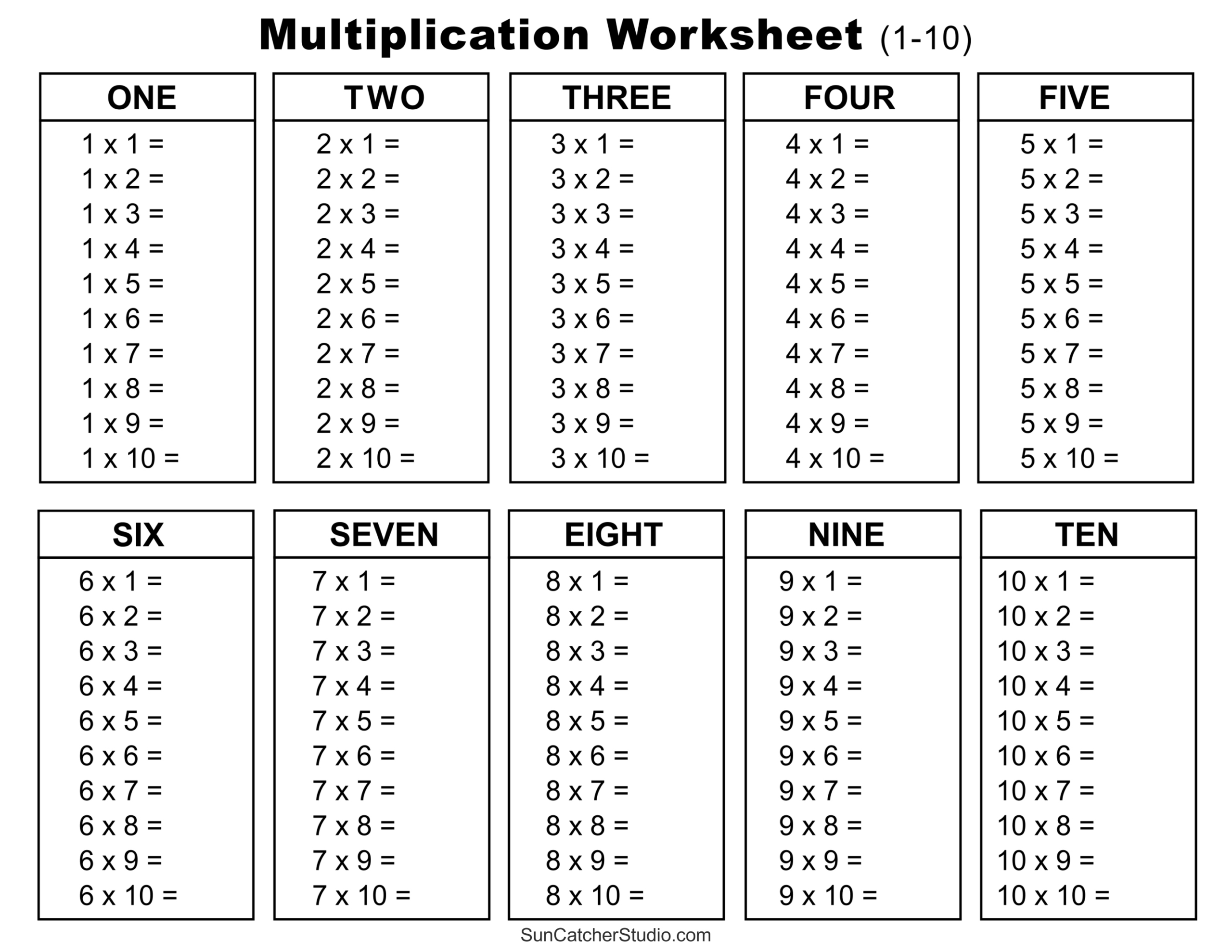 Multiplication Charts (Pdf): Free Printable Times Tables – Free with regard to Printable Multiplication Sheets 1-12