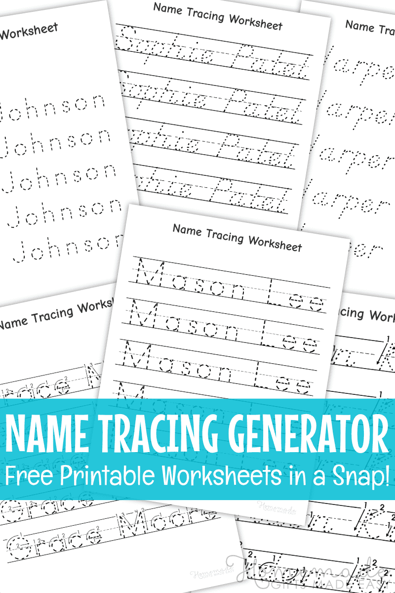 Name Tracing Generator - Make Free Name Tracing Worksheets throughout Create Printables Name Tracing with Lines