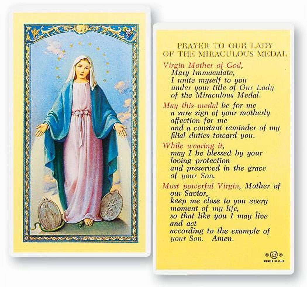 Our Lady Of The Miraculous Medal Laminated Catholic Prayer Holy with regard to Miraculous Medal Prayer Card Printable