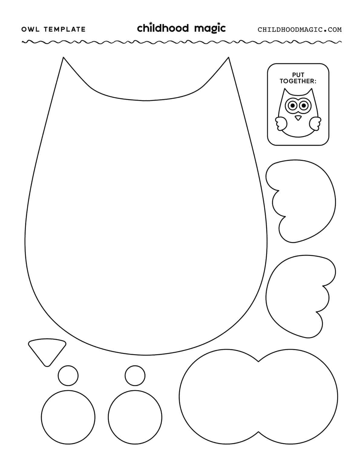 Owl Template - Childhood Magic for Printable Template of an Owl