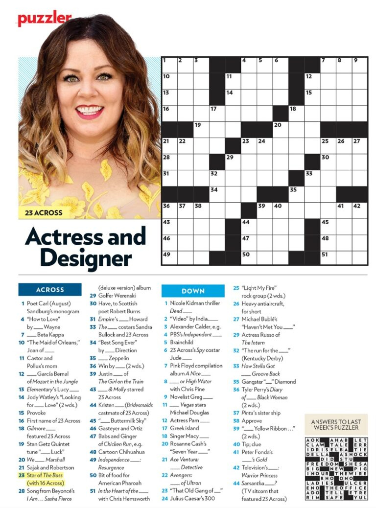 People'S Magazine Crossword Puzzles Printable for People's Magazine Crossword Puzzles Printable