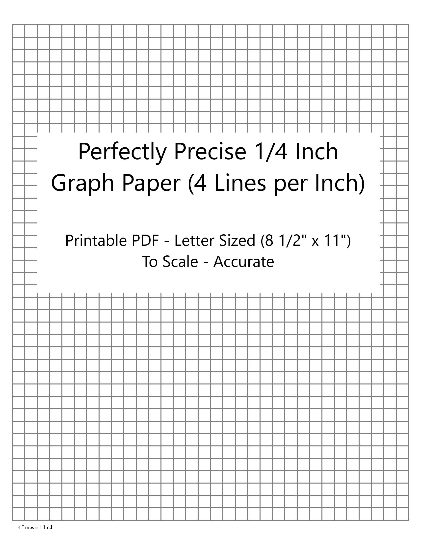 Perfectly Scaled And Precise Printable Graph Paper - 4/4 - 1/4 Inch (4 Lines Per Inch) intended for 1 4 Inch Grid Paper Printable