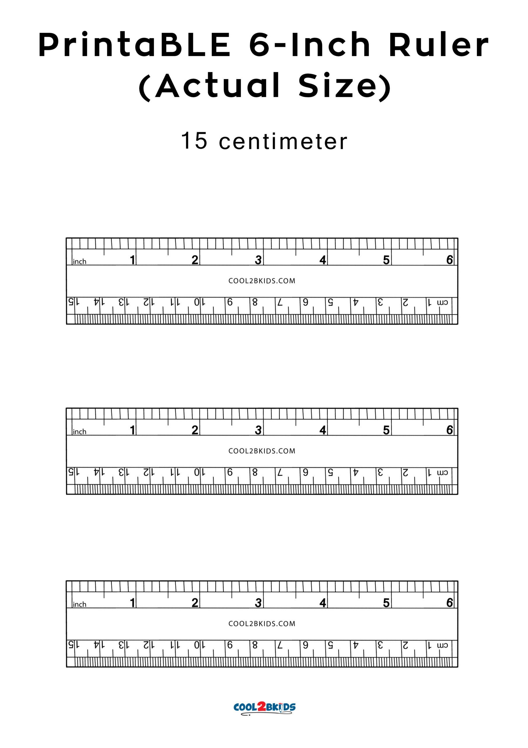 Printable 6-Inch Ruler - Actual Size for Cm Ruler Actual Size Printable