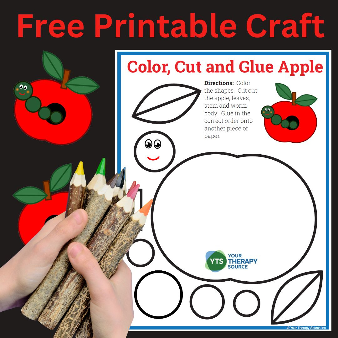 Printable Apple Craft: A Fun Activity For Kids - Your Therapy Source within Apple Crafts For Preschoolers Printable