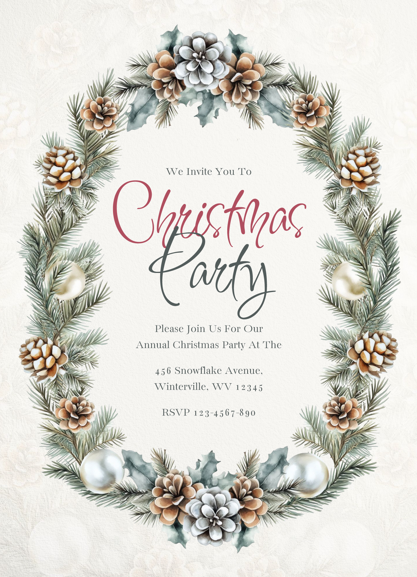 Printable Christmas Invitation Free Google Docs Template - Gdoc.io with Christmas Invitation Template Free Printable