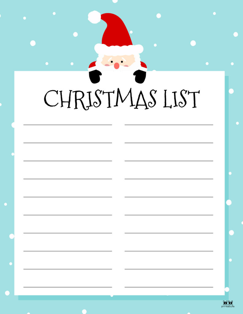 Printable Christmas Lists - 50 Free Printables | Printabulls intended for List For Santa Printable Free