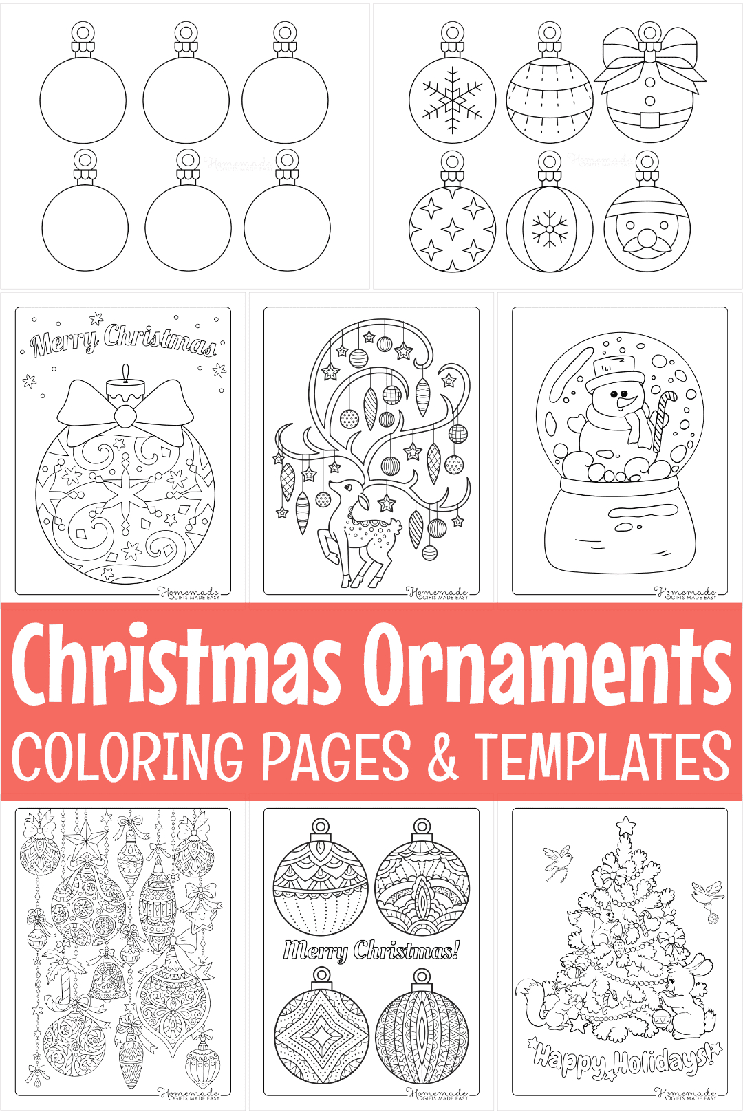 Printable Christmas Ornaments, Coloring Pages, & Blank Templates regarding Christmas Tree Paper Ornaments Printables