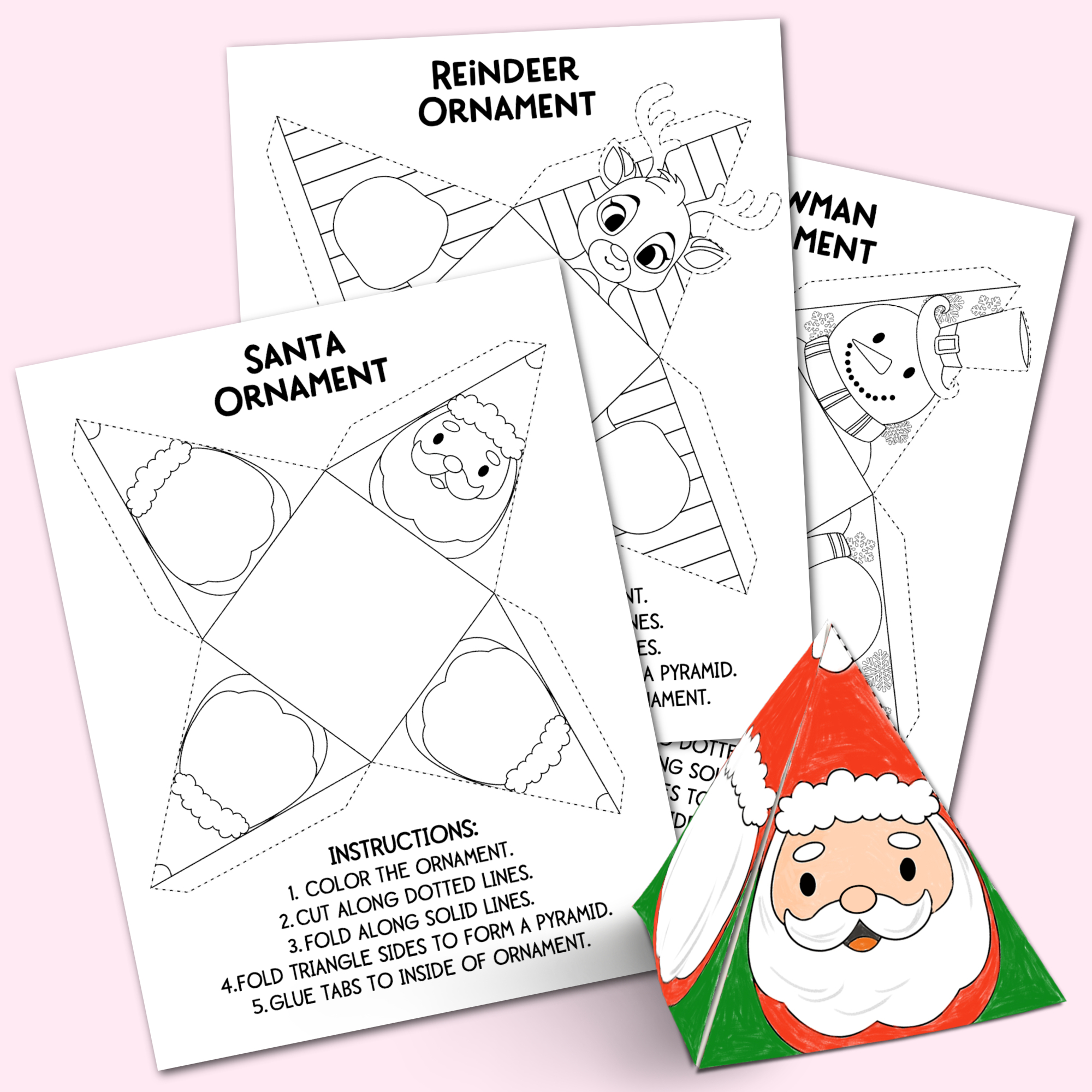 Printable Christmas Ornaments - Kara Creates throughout Free Printable 3D Christmas Ornaments