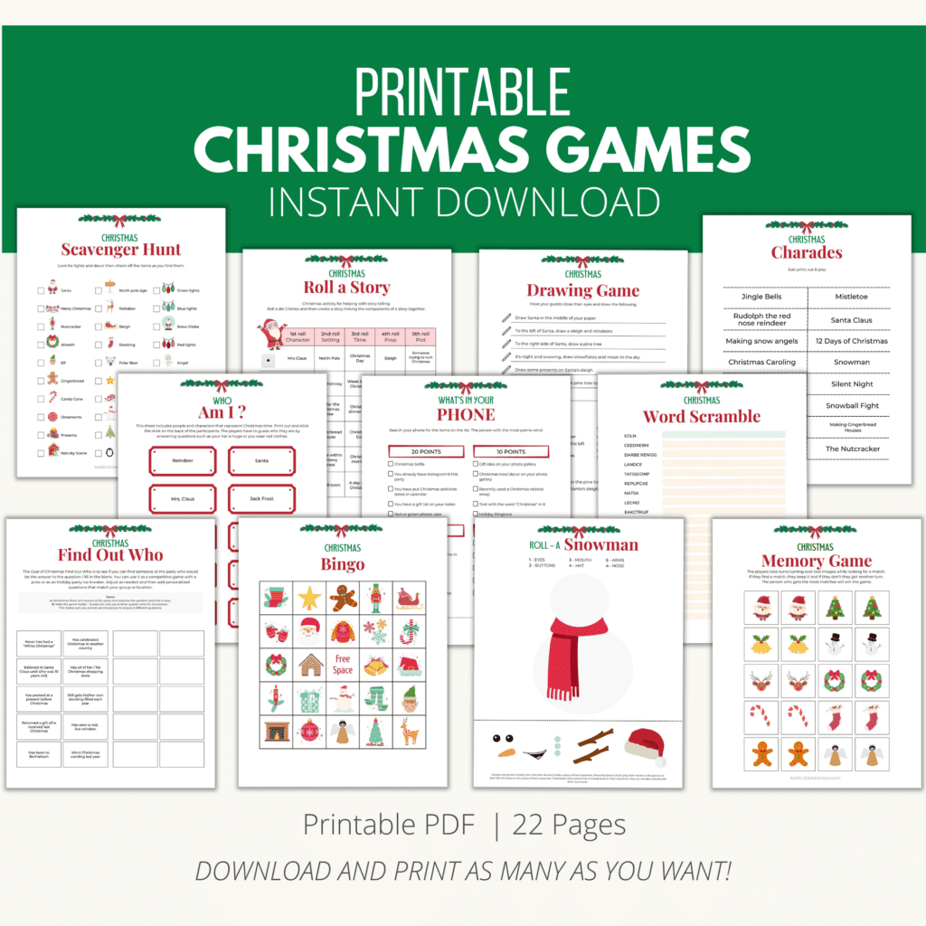 Printable Christmas Party Games {Downloadable Pdf} - Add A Little throughout Free Printable Christmas Party Games