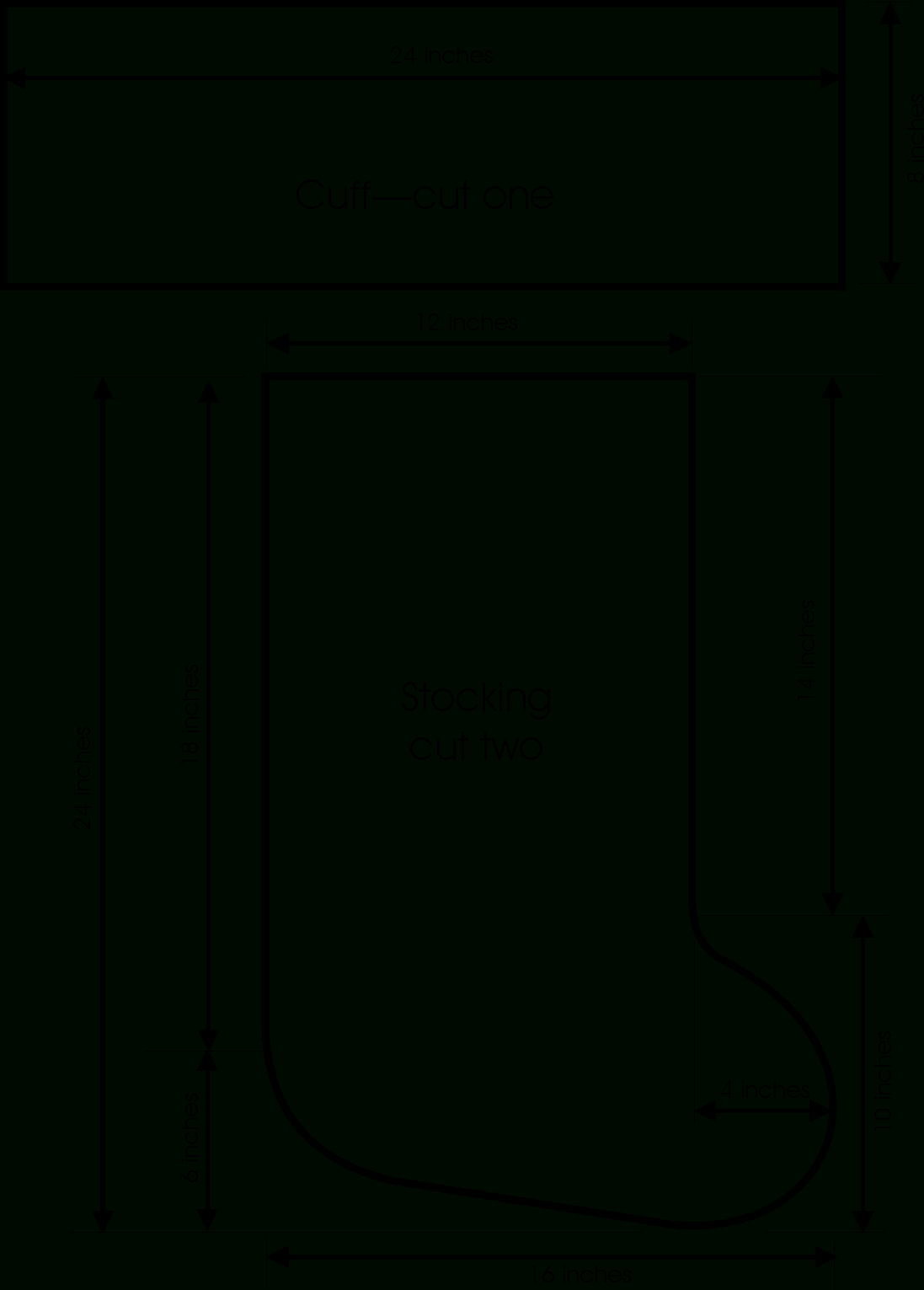 Printable Christmas Stocking Pattern - Printable Party Favors inside Printable Free Pattern For Christmas Stocking with Cuff