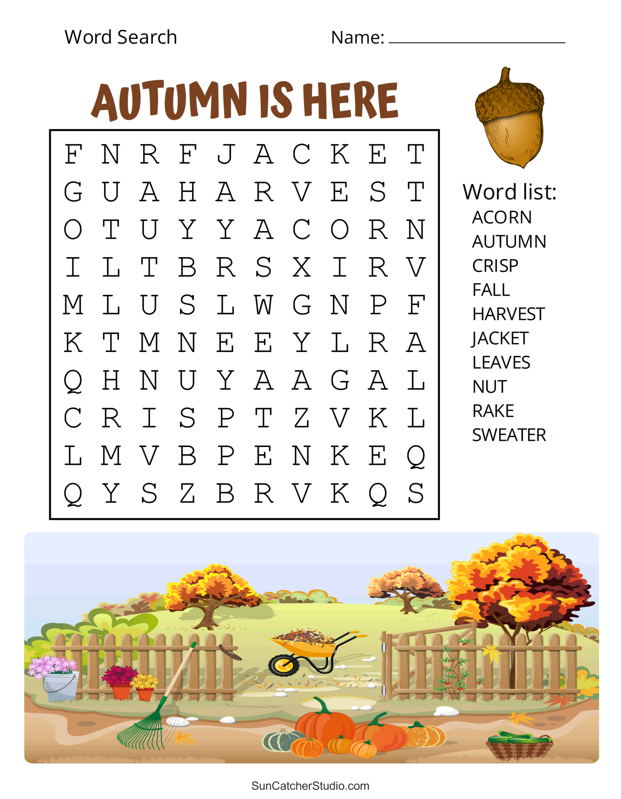 Printable Fall Word Search Puzzles (Autumn Word Search) – Free regarding Printable Search and Find Picture Puzzles