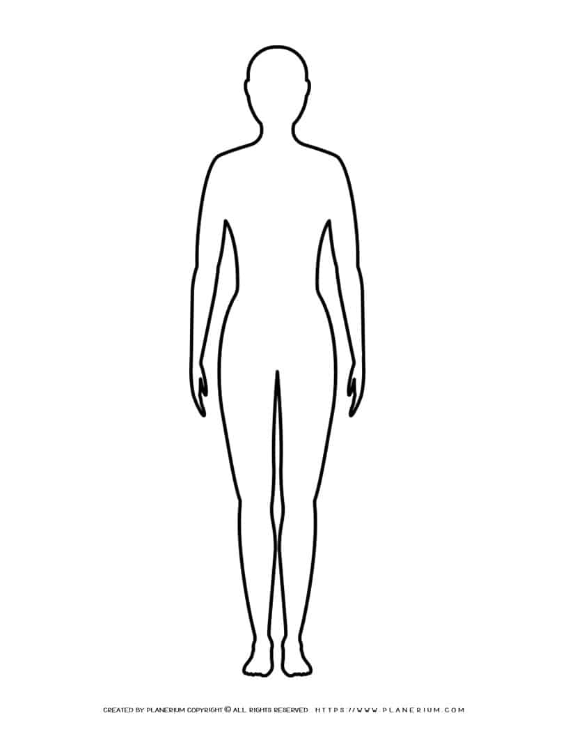 Printable Female Body Outline For Classroom Activities inside Printable Outline of a Body