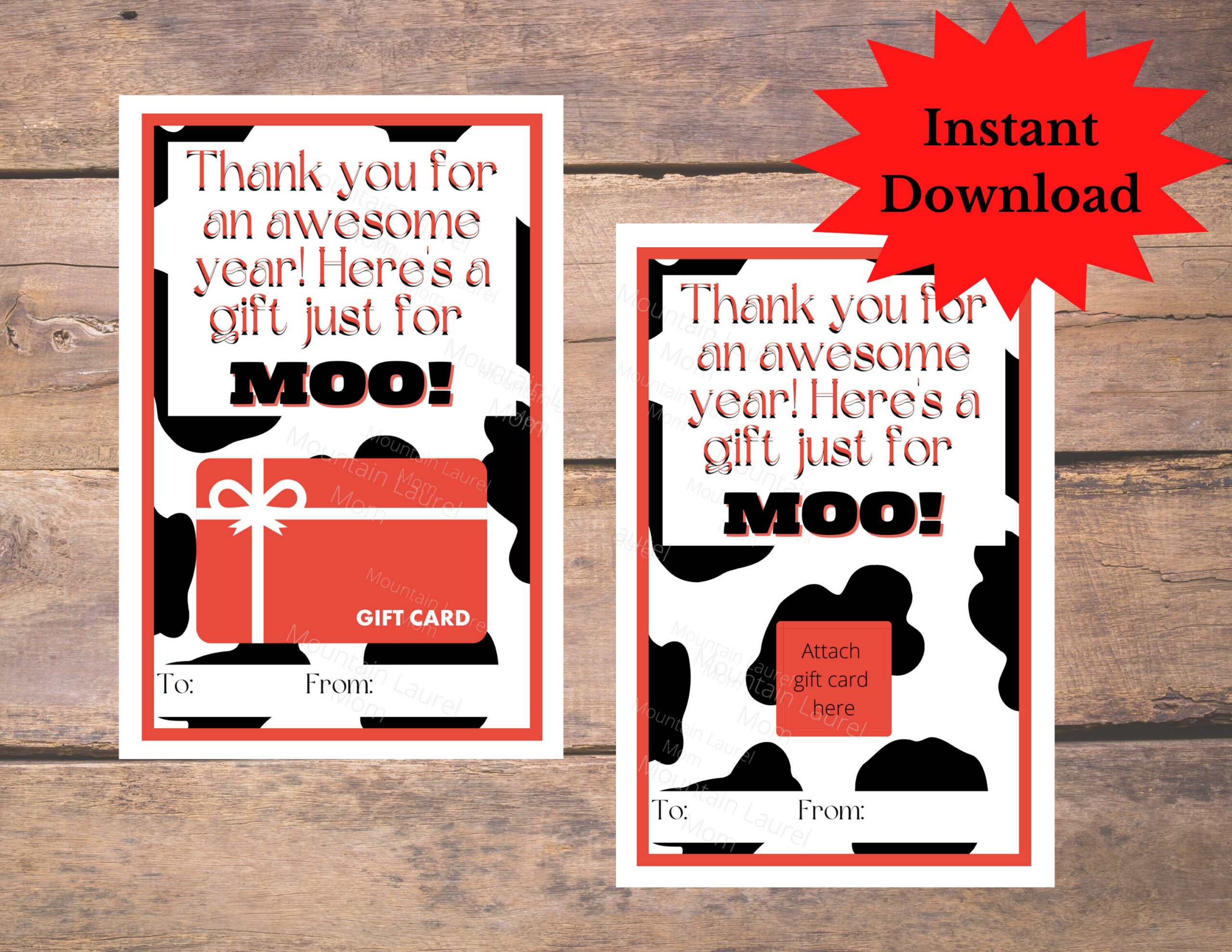 Printable Gift Card Holder, Teacher Thank You, Teacher Gift within Chick Fil A Printable Gift Card