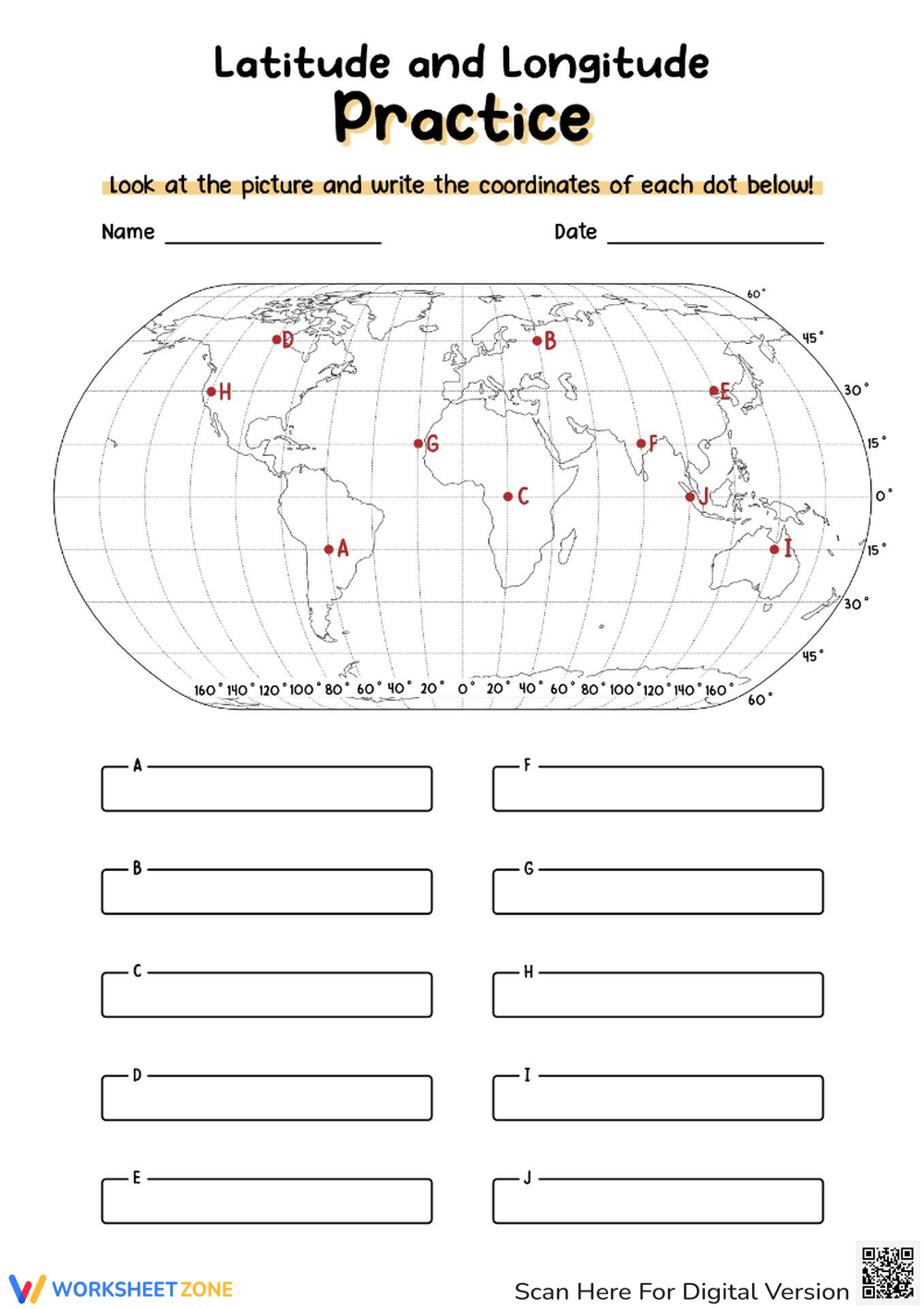 Printable Latitude And Longitude Worksheets within Free Printable Latitude and Longitude Worksheets