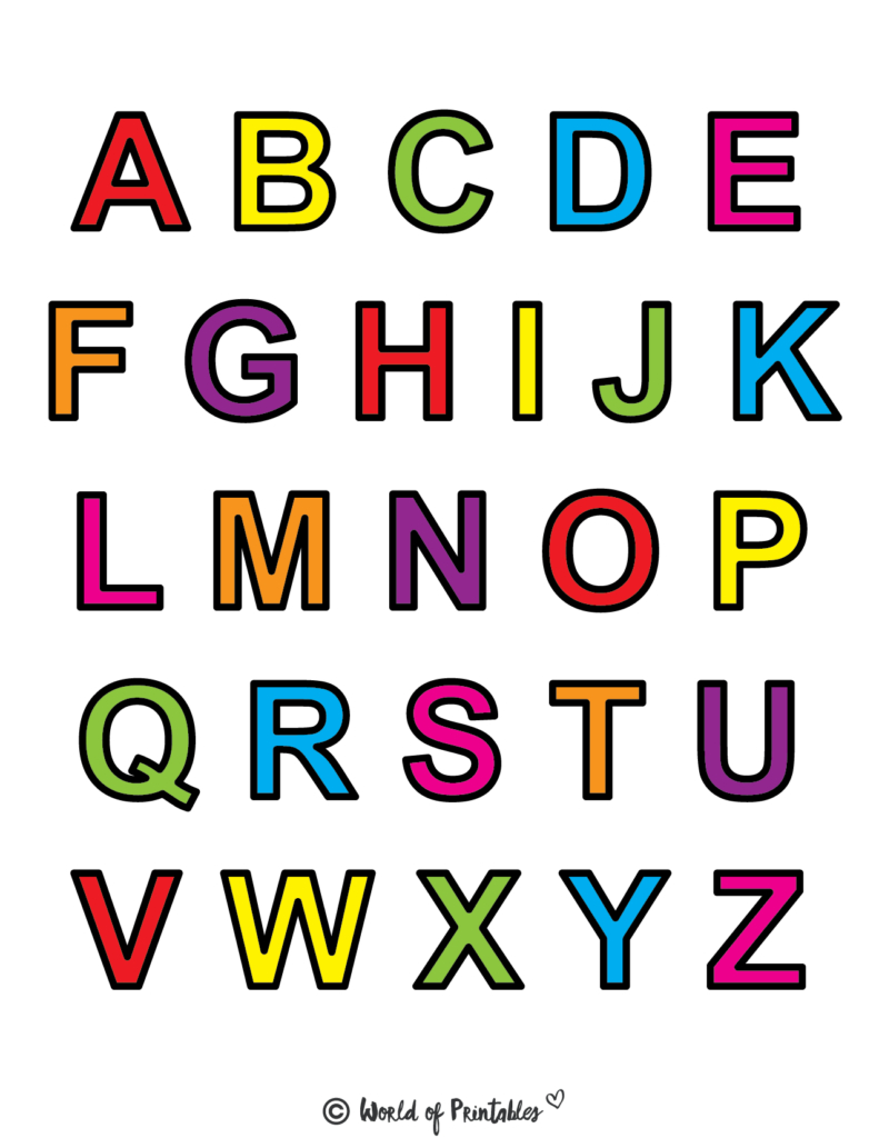 Printable Letters & Alphabet Letters - World Of Printables throughout Printable Pictures of the Alphabet