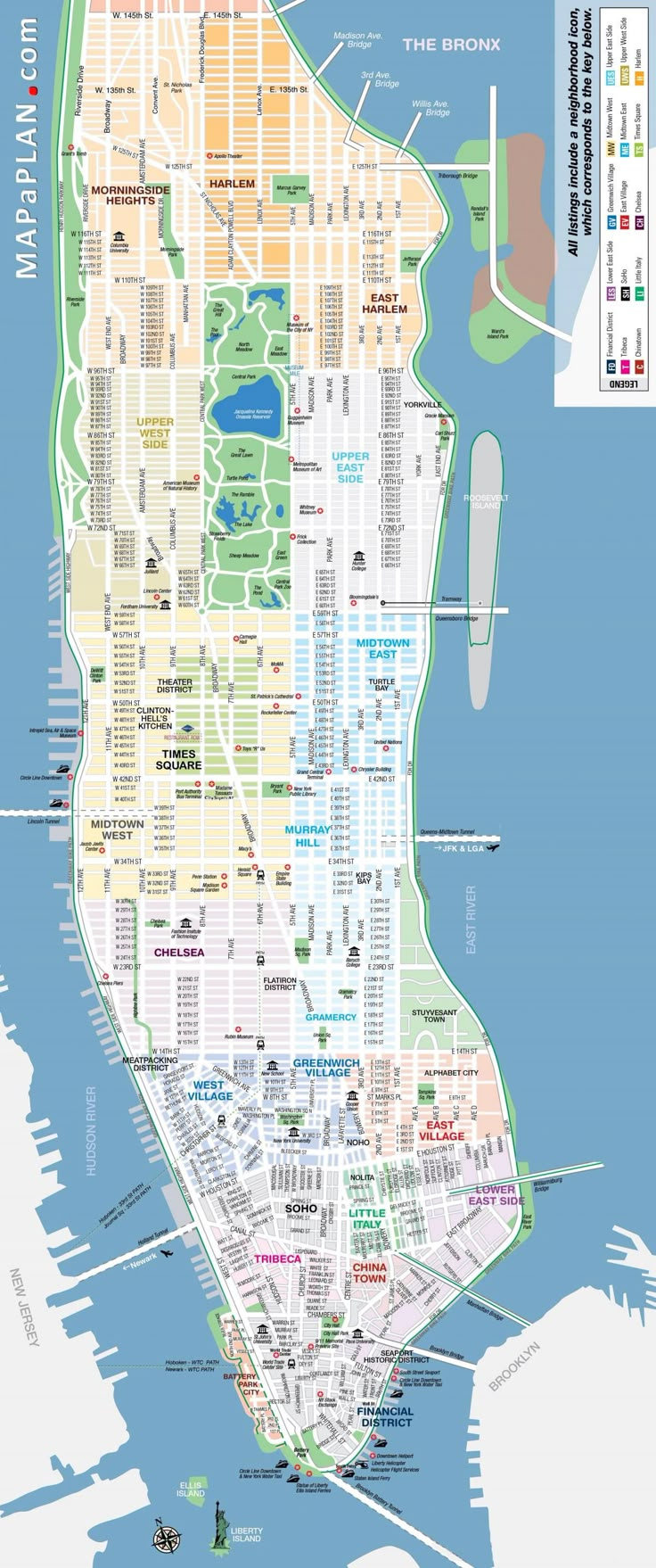 Printable Map Of Manhattan - Free Printable Map Of Manhattan Nyc regarding Printable Map New York City