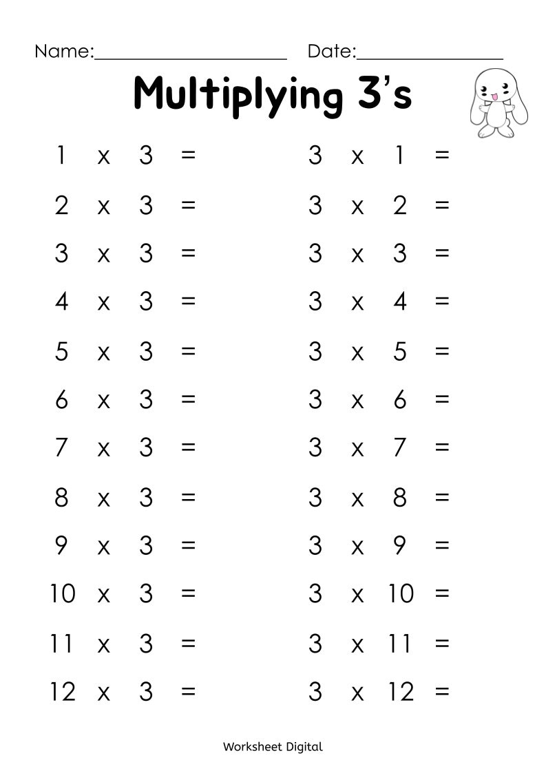 Printable Multiplication Worksheets: Times Tables 1-12 (Pdf) - Etsy intended for Printable Multiplication Sheets 1-12