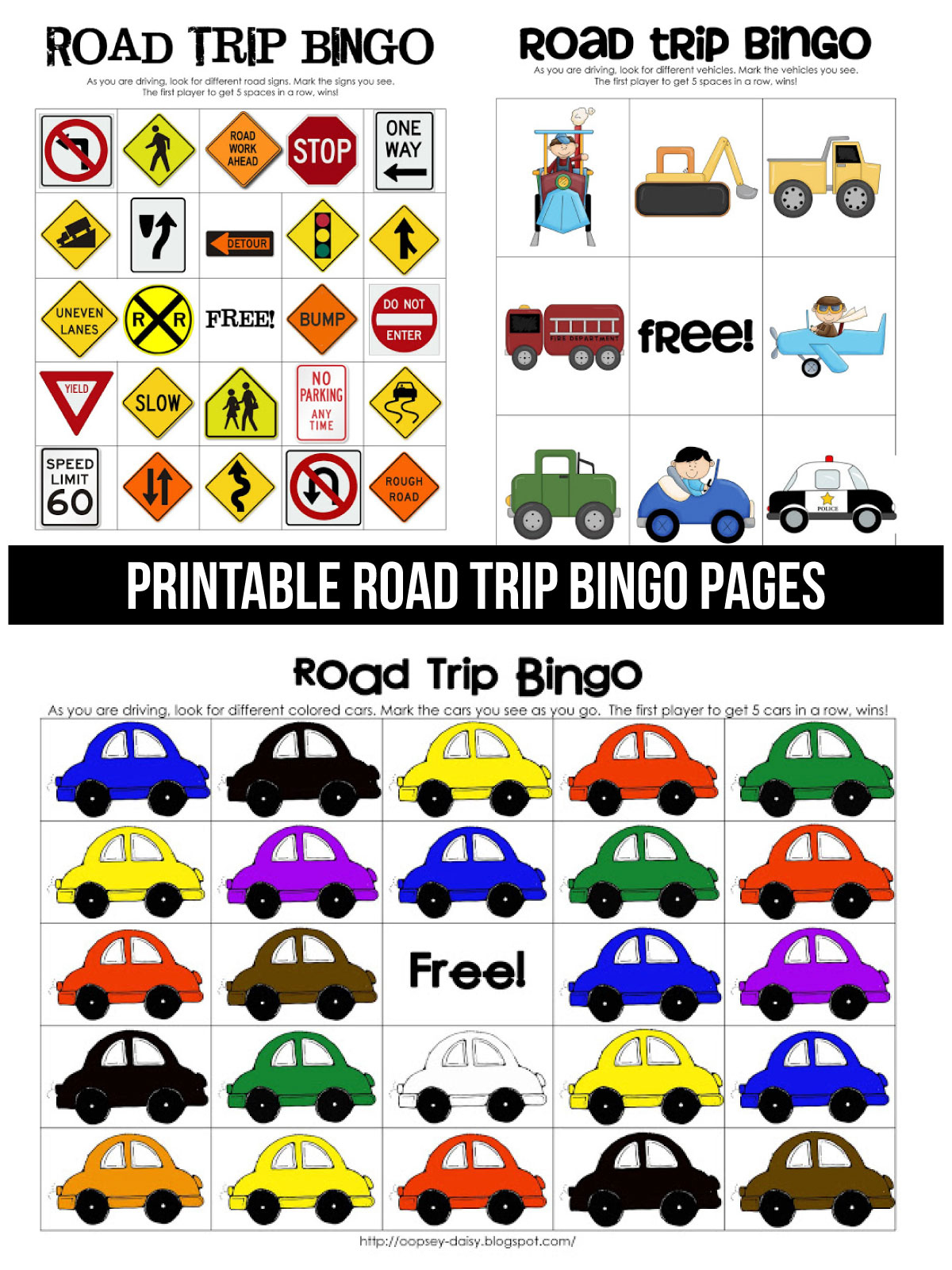 Printable Road Trip Bingo with Free Printable Road Trip Bingo