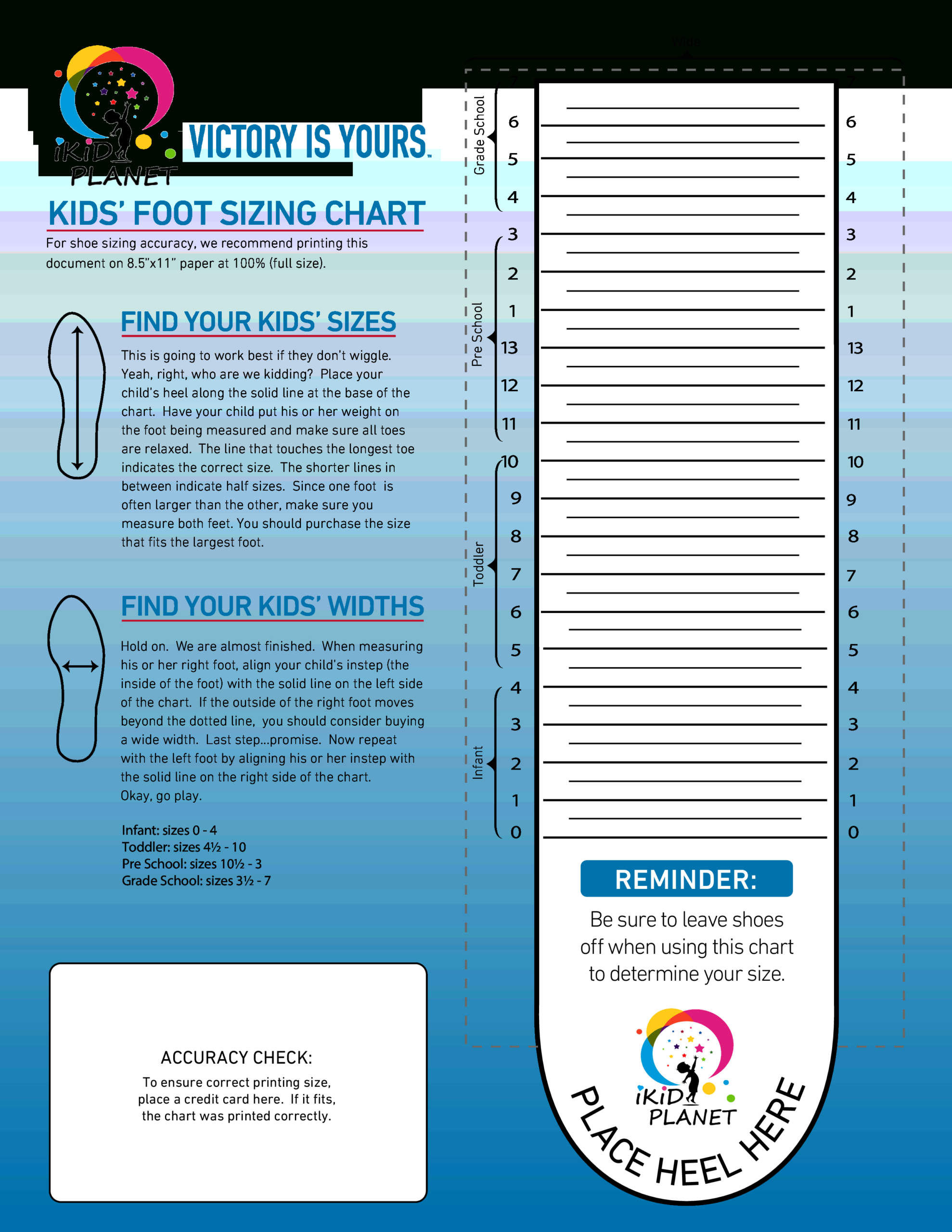 Printable Shoe Size Chart - Kids Shoes In Canada & Usa | Ikid Planet regarding Printable Kids Shoe Size Chart