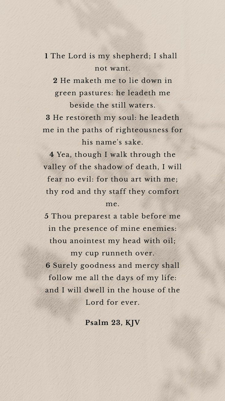 Psalm 23 Kjv inside 23 Psalm King James Version Printable