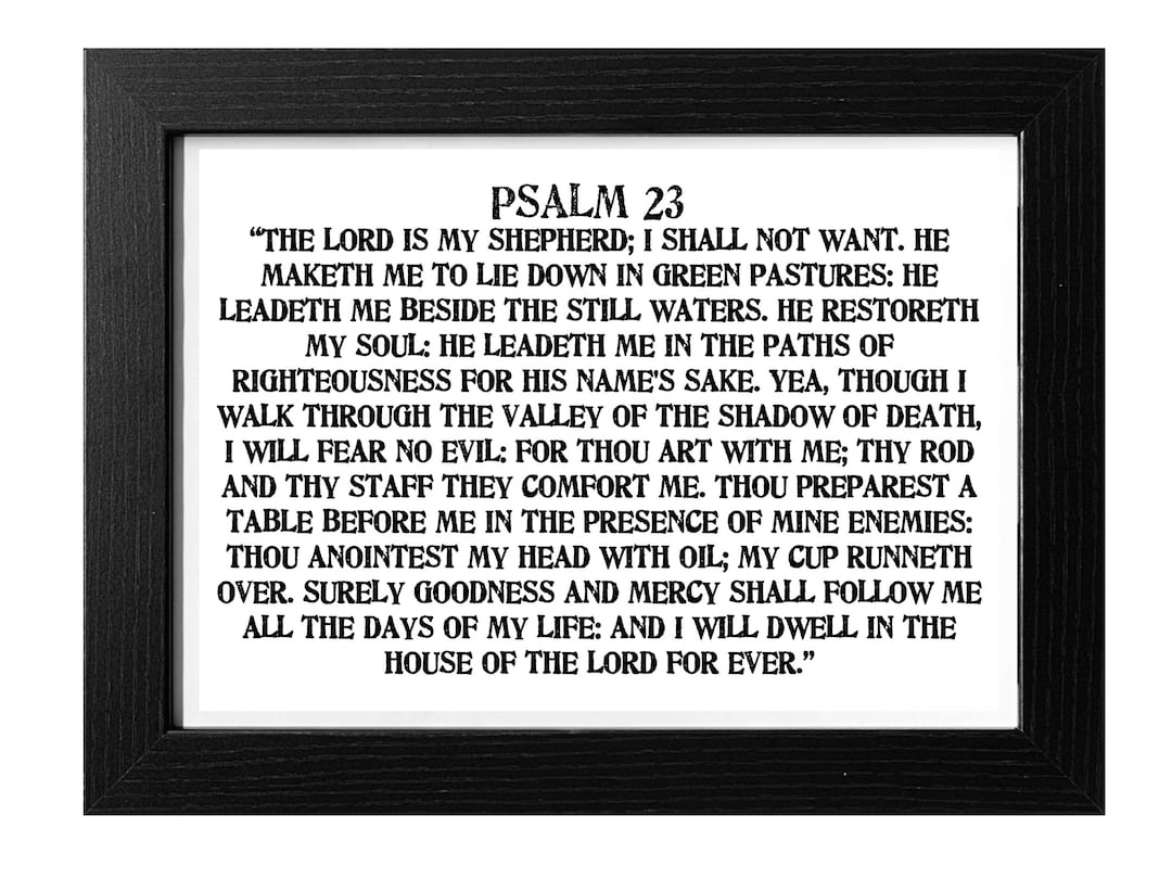 Psalm 23 Poster- Kjv Large Print Psalms 23 Printable Chapter Scripture . Download - Psalms Prayer- Shepherd Psalm Prints. Kjv - Etsy Finland regarding 23 Psalm King James Version Printable