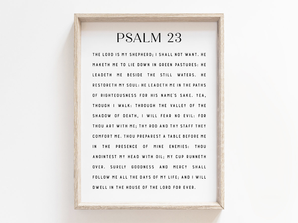Psalm 23 Printable, King James Version, Bible Verse Print, Digital with 23 Psalm King James Version Printable