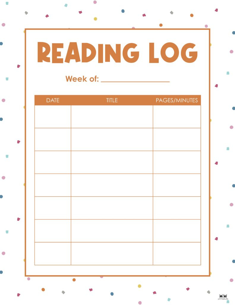 Reading Logs - 21 Free Printables | Printabulls with Printable Weekly Reading Log