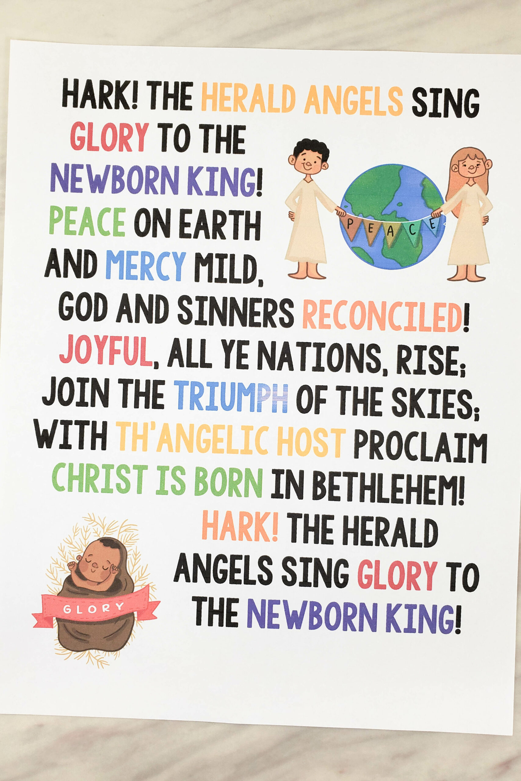 Shop: Hark! The Herald Angels Sing Flip Chart - Primary Singing with Hark the Herald Angels Lyrics Printable
